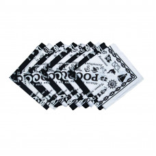 SET-21R Косынка,100% хлопок, черно-белая, 10 штук в наборе